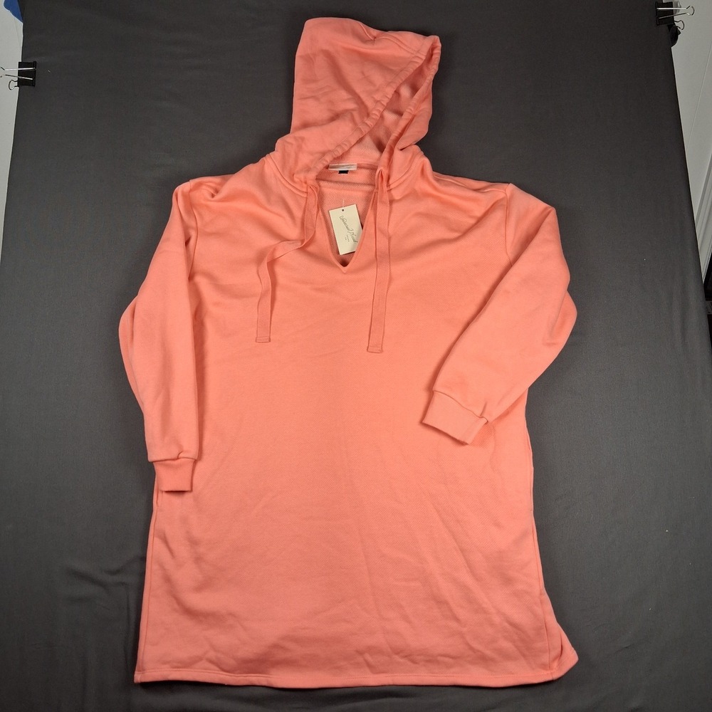 Women's Long Sleeve Mini Fleece Tunic Dress - Universal Thread™ Coral XL
